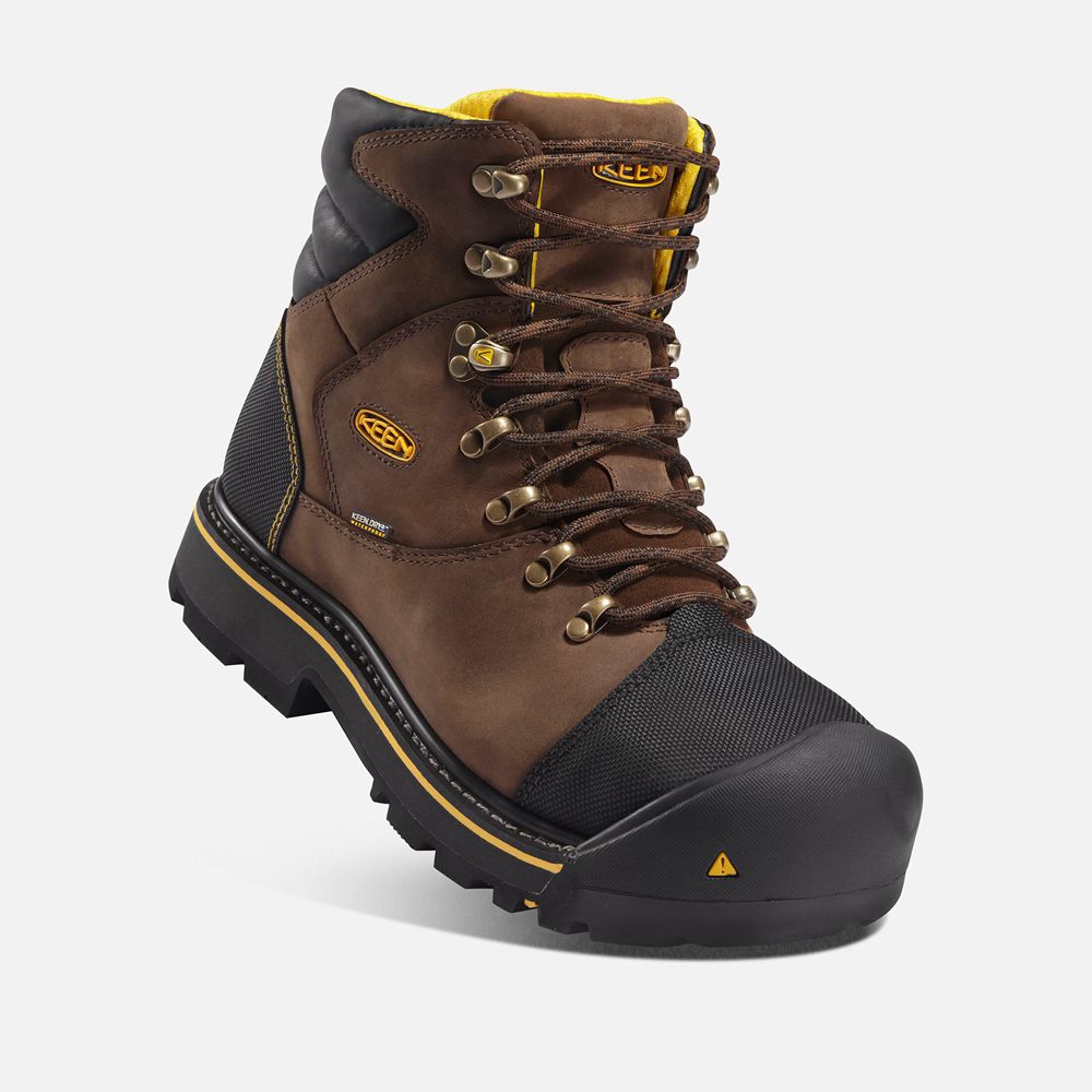 Cizme Keen Romania Barbati Maro/Negrii Milwaukee Waterproof (Steel Toe) 6729-ONRAU